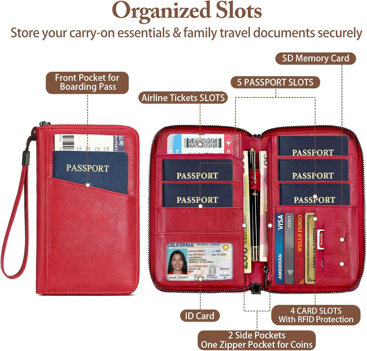 Passport Holder for Travel Women and Men RFID Passport Holder with Zipper Passport Case Passport cover Passport Wallet Travel Essentials and Accessories
