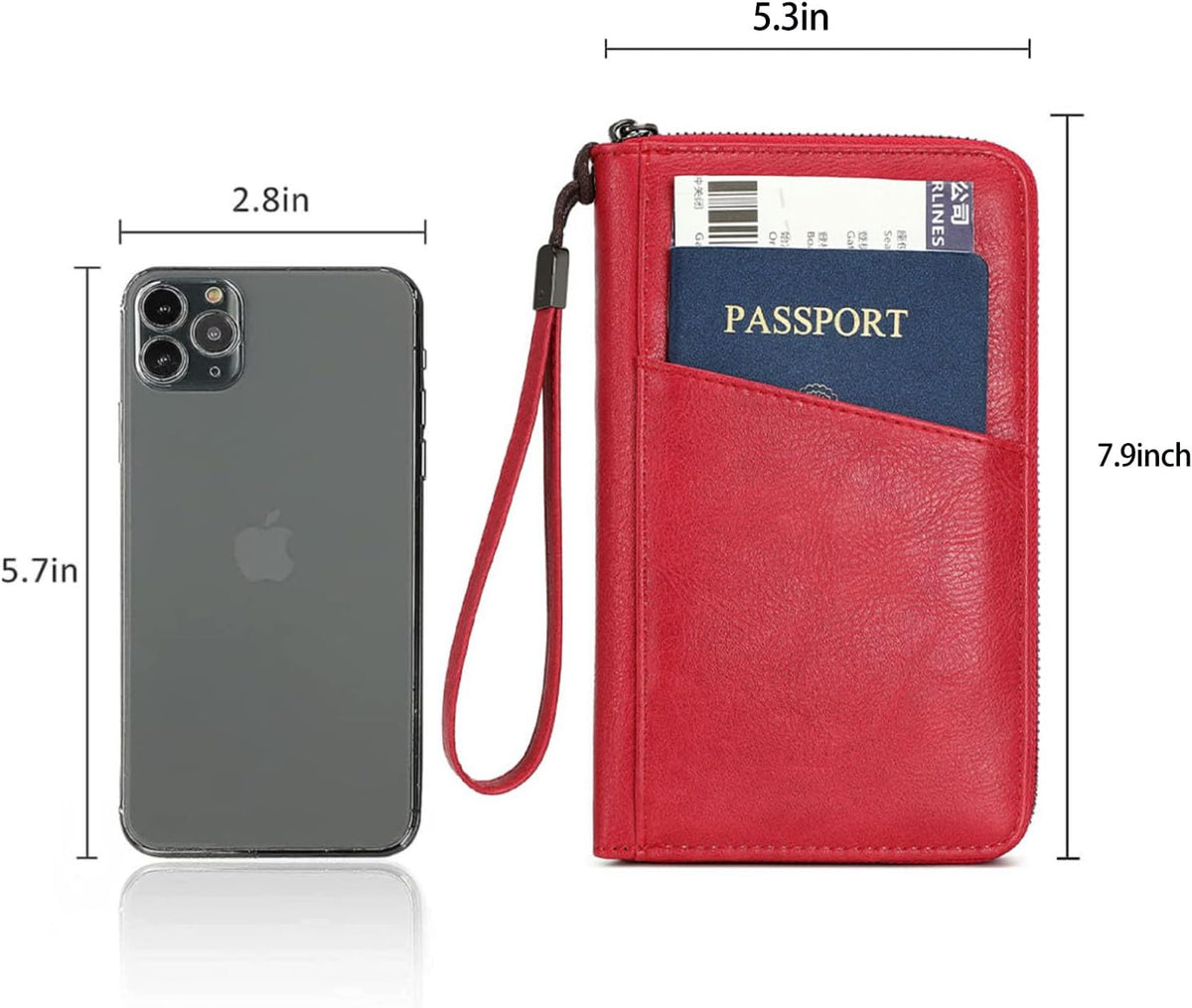 Passport Holder for Travel Women and Men RFID Passport Holder with Zipper Passport Case Passport cover Passport Wallet Travel Essentials and Accessories