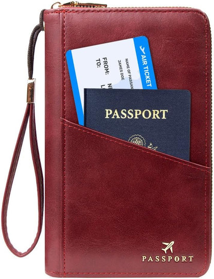 Passport Holder for Travel Women and Men RFID Passport Holder with Zipper Passport Case Passport cover Passport Wallet Travel Essentials and Accessories