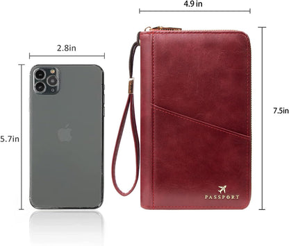 Passport Holder for Travel Women and Men RFID Passport Holder with Zipper Passport Case Passport cover Passport Wallet Travel Essentials and Accessories
