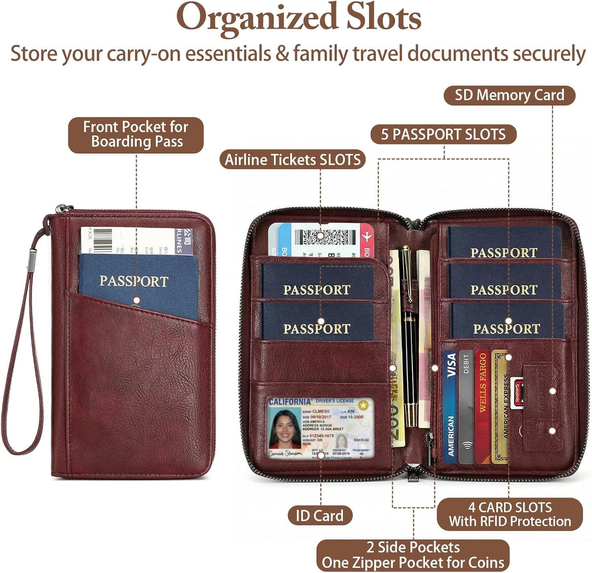 Passport Holder for Travel Women and Men RFID Passport Holder with Zipper Passport Case Passport cover Passport Wallet Travel Essentials and Accessories