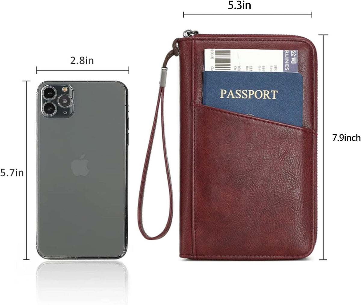 Passport Holder for Travel Women and Men RFID Passport Holder with Zipper Passport Case Passport cover Passport Wallet Travel Essentials and Accessories
