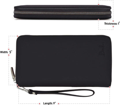 Family Passport Holder for 4, 5 & 6 Passports – Genuine Leather RFID Travel Wallet with Wristlet for Cards, Cash & IDs, Perfect Travel Gift for Women Men