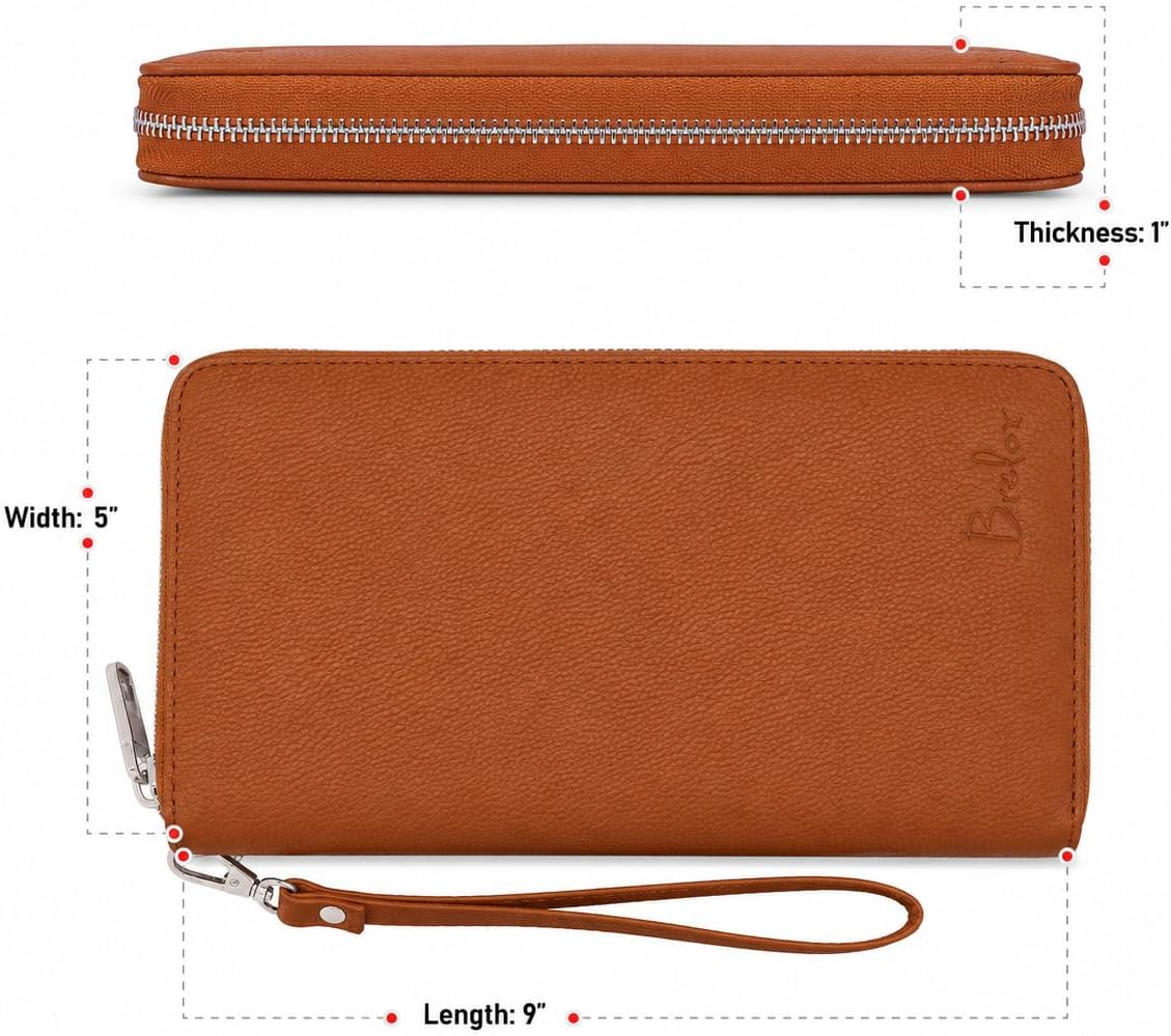Family Passport Holder for 4, 5 & 6 Passports – Genuine Leather RFID Travel Wallet with Wristlet for Cards, Cash & IDs, Perfect Travel Gift for Women Men