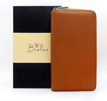 Family Passport Holder for 4, 5 & 6 Passports – Genuine Leather RFID Travel Wallet with Wristlet for Cards, Cash & IDs, Perfect Travel Gift for Women Men