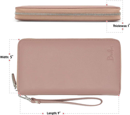 Family Passport Holder for 4, 5 & 6 Passports – Genuine Leather RFID Travel Wallet with Wristlet for Cards, Cash & IDs, Perfect Travel Gift for Women Men