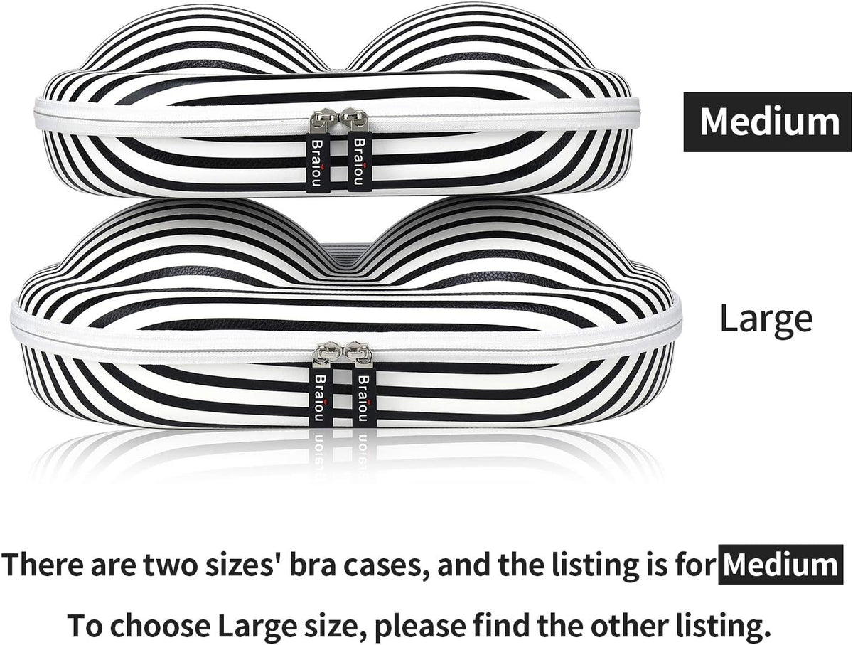 Bra Case Premium Lingerie Travel Bag Zip Underwear Organizer Bag for A-C Cup (Green Plaid)