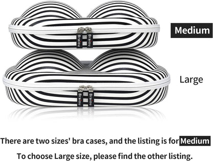Bra Case Premium Lingerie Travel Bag Zip Underwear Organizer Bag for A-C Cup (Green Plaid)