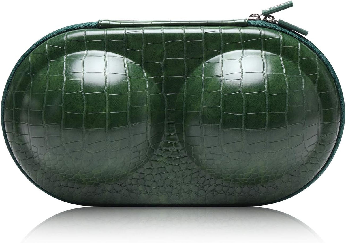 Bra Case Premium Lingerie Travel Bag Zip Underwear Organizer Bag for A-C Cup (Green Plaid)