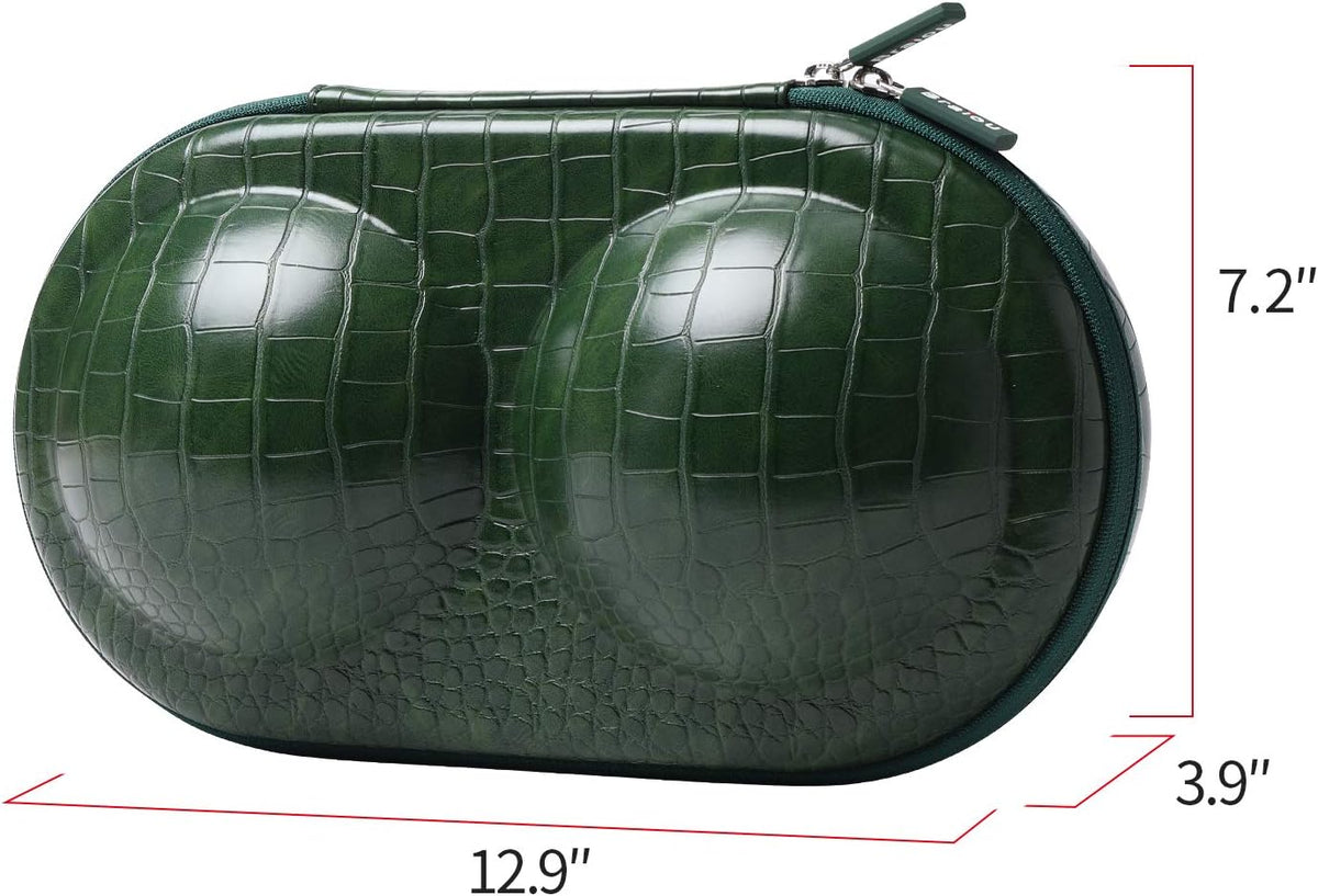 Bra Case Premium Lingerie Travel Bag Zip Underwear Organizer Bag for A-C Cup (Green Plaid)