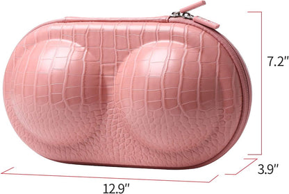 Bra Case Premium Lingerie Travel Bag Zip Underwear Organizer Bag for A-C Cup (Green Plaid)