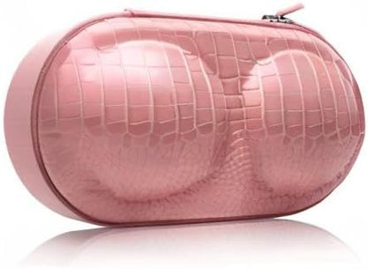 Bra Case Premium Lingerie Travel Bag Zip Underwear Organizer Bag for A-C Cup (Green Plaid)