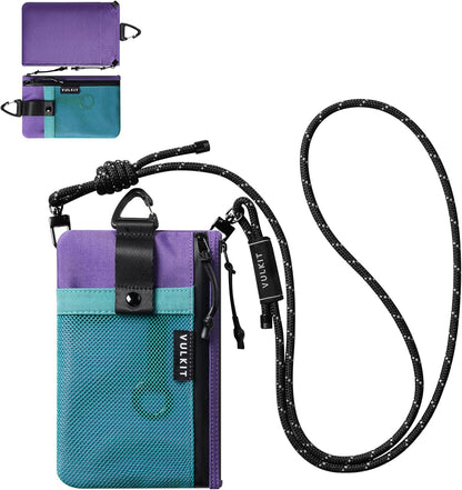 RFID Blocking Travel Wallet for Men Women, Water Resistant Passport & Phone Holder with Detachable Lanyard and Key Ring, Lightweight Zipper Travel Wallet