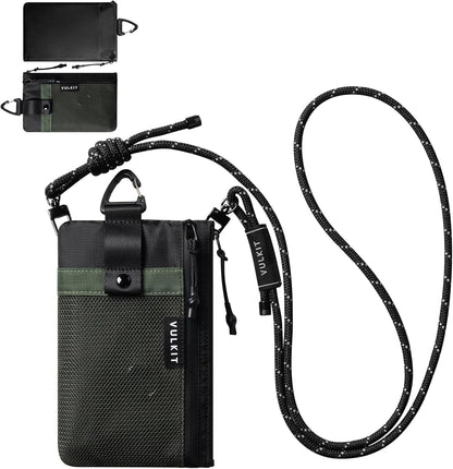 RFID Blocking Travel Wallet for Men Women, Water Resistant Passport & Phone Holder with Detachable Lanyard and Key Ring, Lightweight Zipper Travel Wallet
