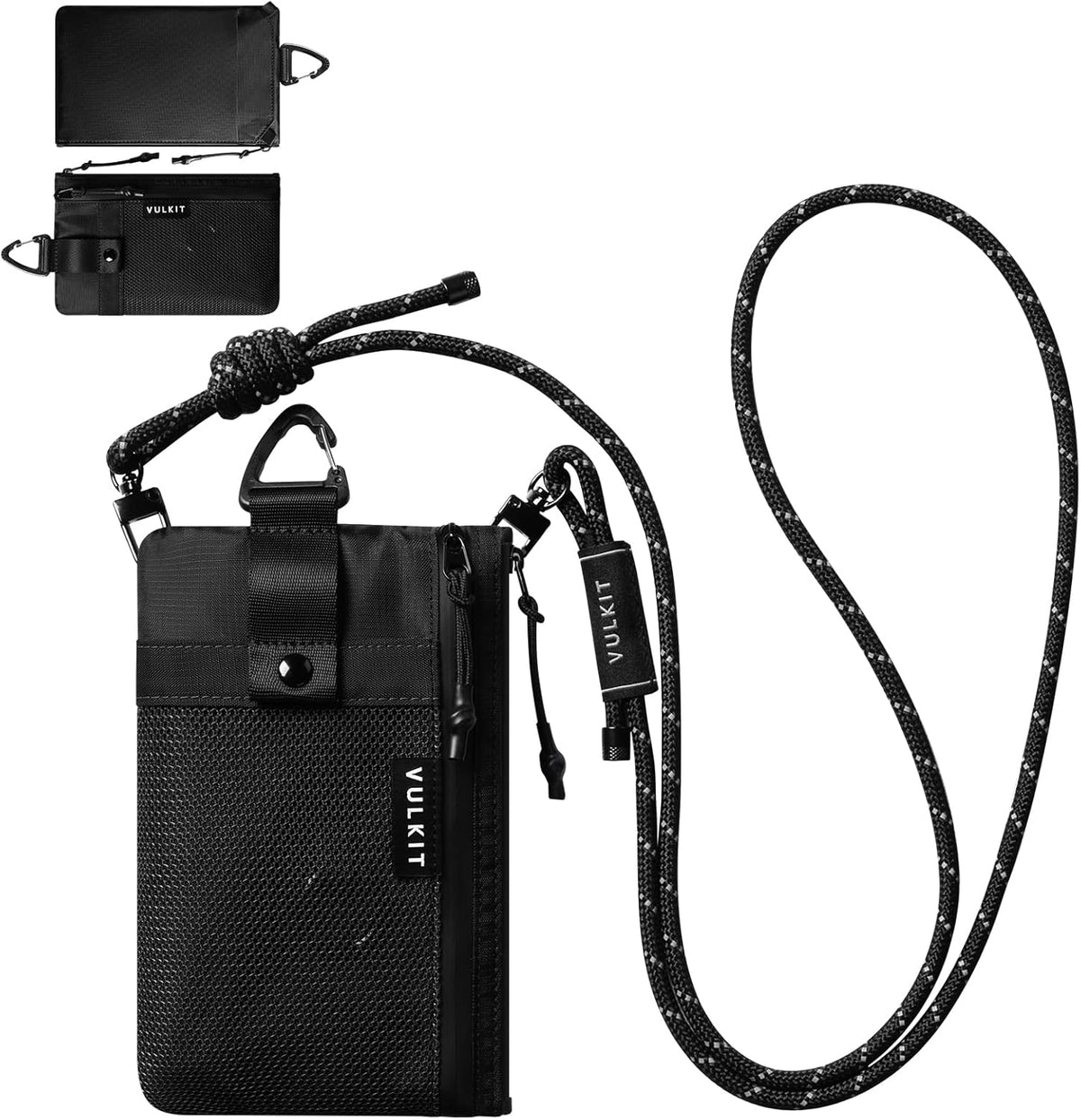 RFID Blocking Travel Wallet for Men Women, Water Resistant Passport & Phone Holder with Detachable Lanyard and Key Ring, Lightweight Zipper Travel Wallet