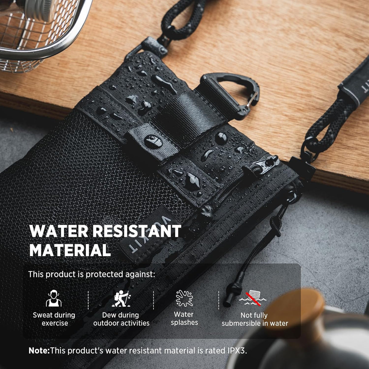 RFID Blocking Travel Wallet for Men Women, Water Resistant Passport & Phone Holder with Detachable Lanyard and Key Ring, Lightweight Zipper Travel Wallet