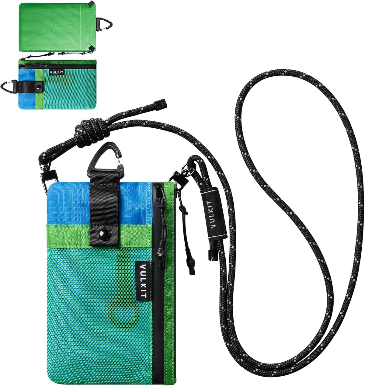 RFID Blocking Travel Wallet for Men Women, Water Resistant Passport & Phone Holder with Detachable Lanyard and Key Ring, Lightweight Zipper Travel Wallet