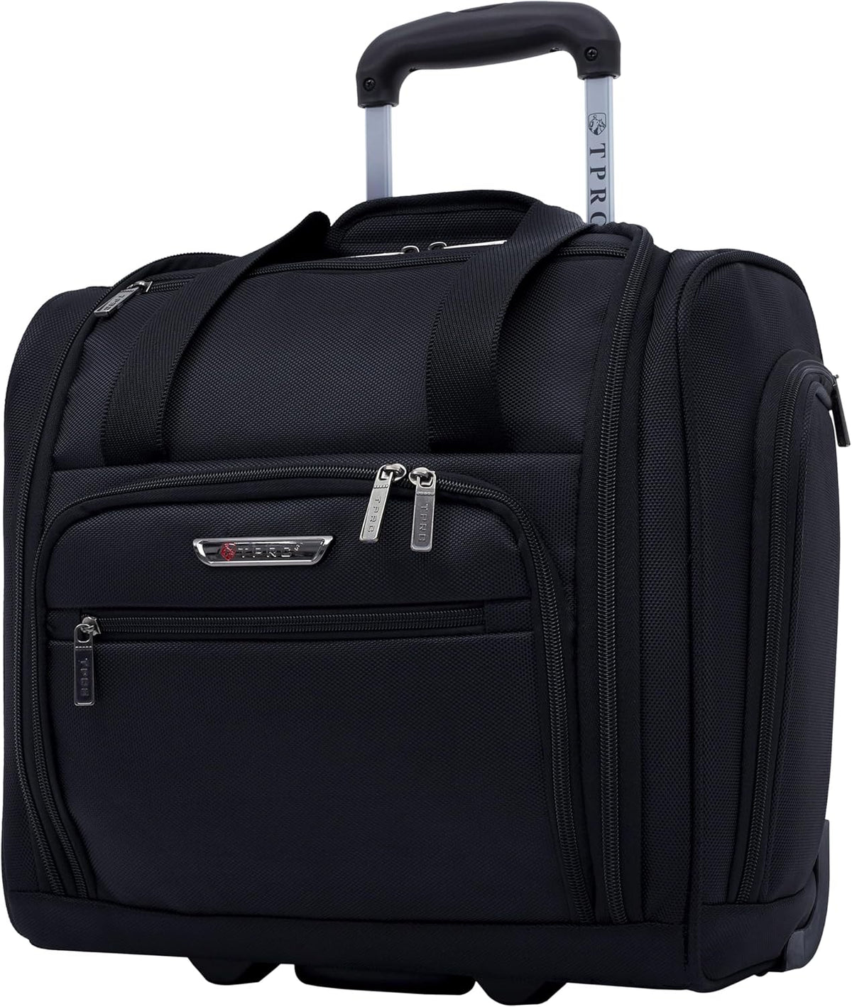TPRC 15" Smart Underseat Carry-On Luggage with USB Charging Port, Navy Blue