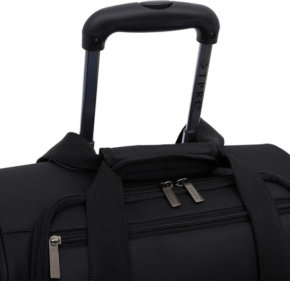 TPRC 15" Smart Underseat Carry-On Luggage with USB Charging Port, Navy Blue