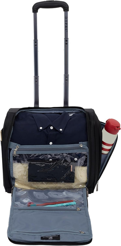 TPRC 15" Smart Underseat Carry-On Luggage with USB Charging Port, Navy Blue