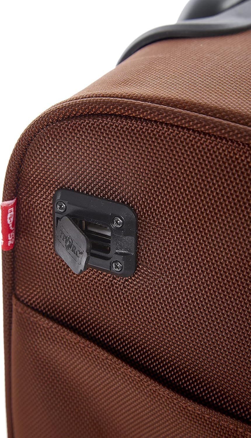 TPRC 15" Smart Underseat Carry-On Luggage with USB Charging Port, Navy Blue