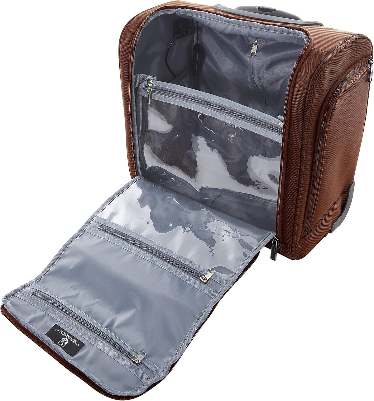TPRC 15" Smart Underseat Carry-On Luggage with USB Charging Port, Navy Blue