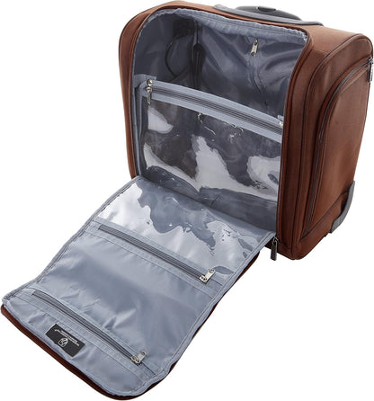 TPRC 15" Smart Underseat Carry-On Luggage with USB Charging Port, Navy Blue