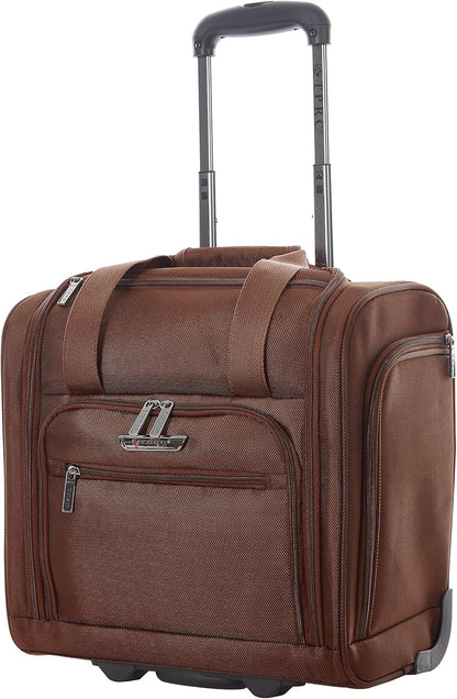 TPRC 15" Smart Underseat Carry-On Luggage with USB Charging Port, Navy Blue