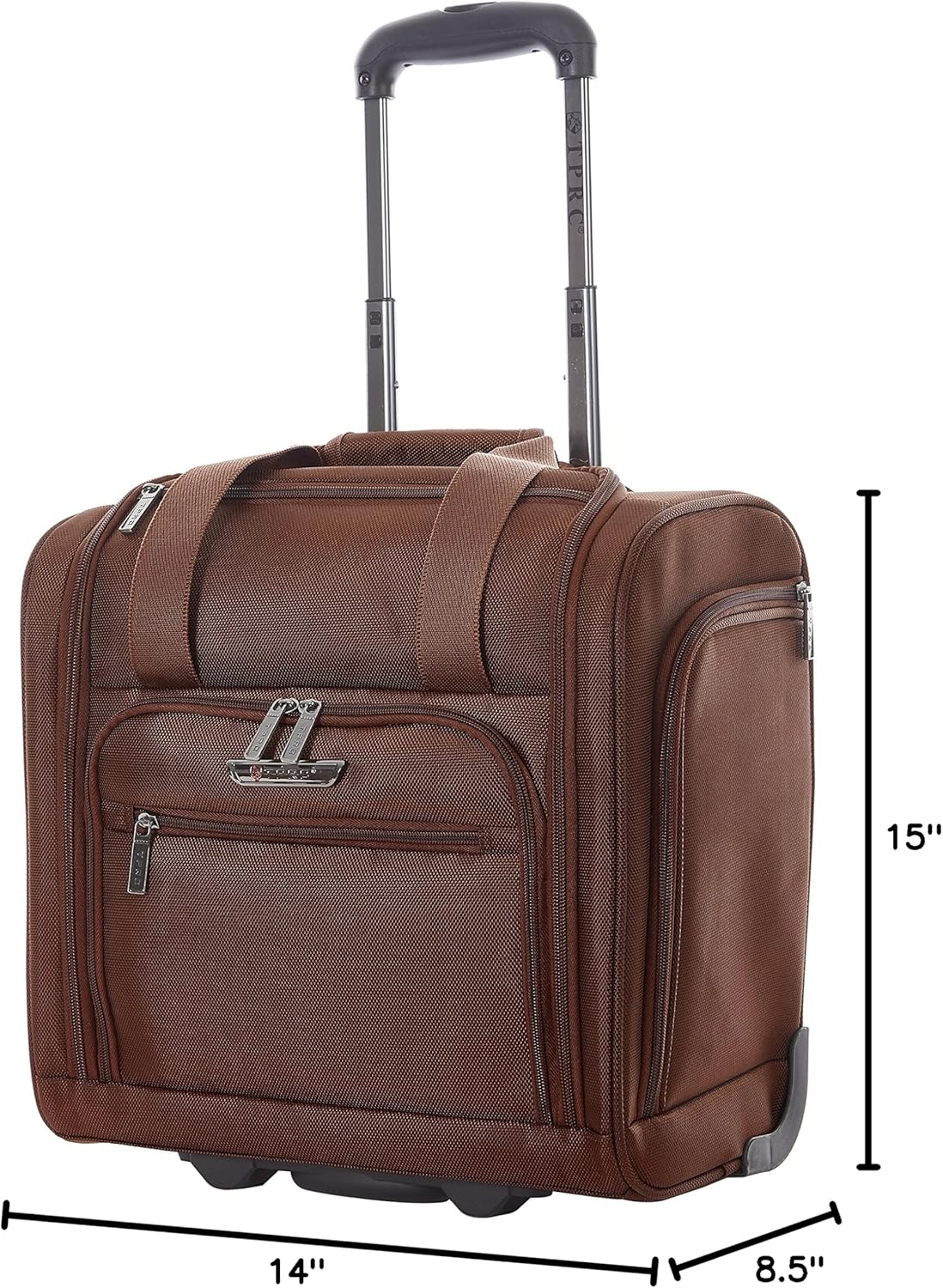 TPRC 15" Smart Underseat Carry-On Luggage with USB Charging Port, Navy Blue