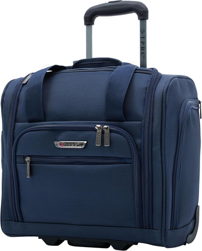 TPRC 15" Smart Underseat Carry-On Luggage with USB Charging Port, Navy Blue