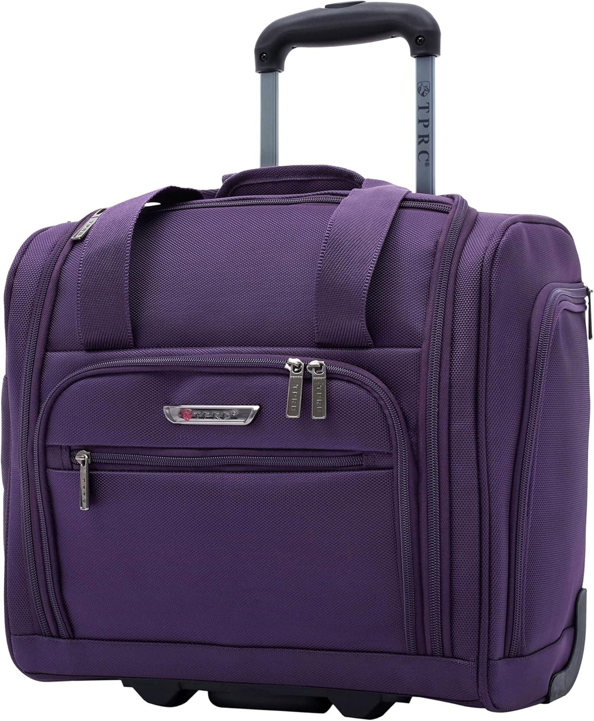 TPRC 15" Smart Underseat Carry-On Luggage with USB Charging Port, Navy Blue
