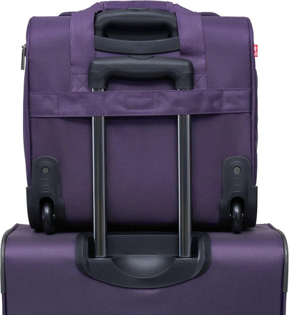 TPRC 15" Smart Underseat Carry-On Luggage with USB Charging Port, Navy Blue