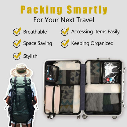 8 Set/9 Set Packing Cubes Luggage Packing Organizer for Travel, Suitcase Packing Bags for Travel Accessories