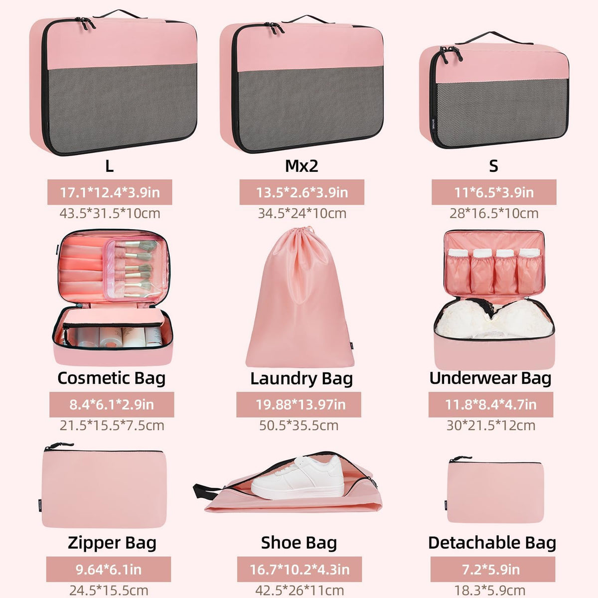 8 Set/9 Set Packing Cubes Luggage Packing Organizer for Travel, Suitcase Packing Bags for Travel Accessories