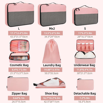 8 Set/9 Set Packing Cubes Luggage Packing Organizer for Travel, Suitcase Packing Bags for Travel Accessories