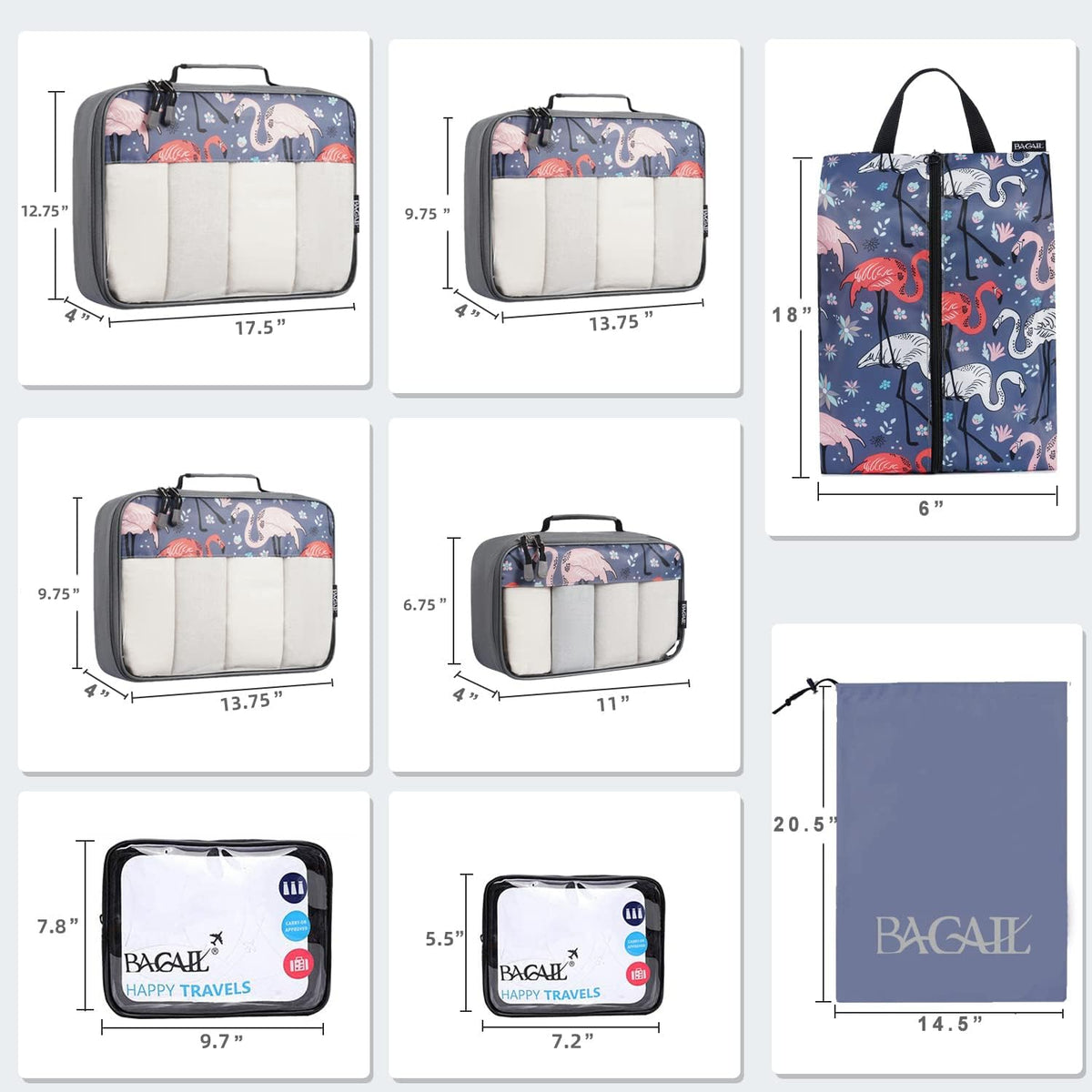8 Set/9 Set Packing Cubes Luggage Packing Organizer for Travel, Suitcase Packing Bags for Travel Accessories