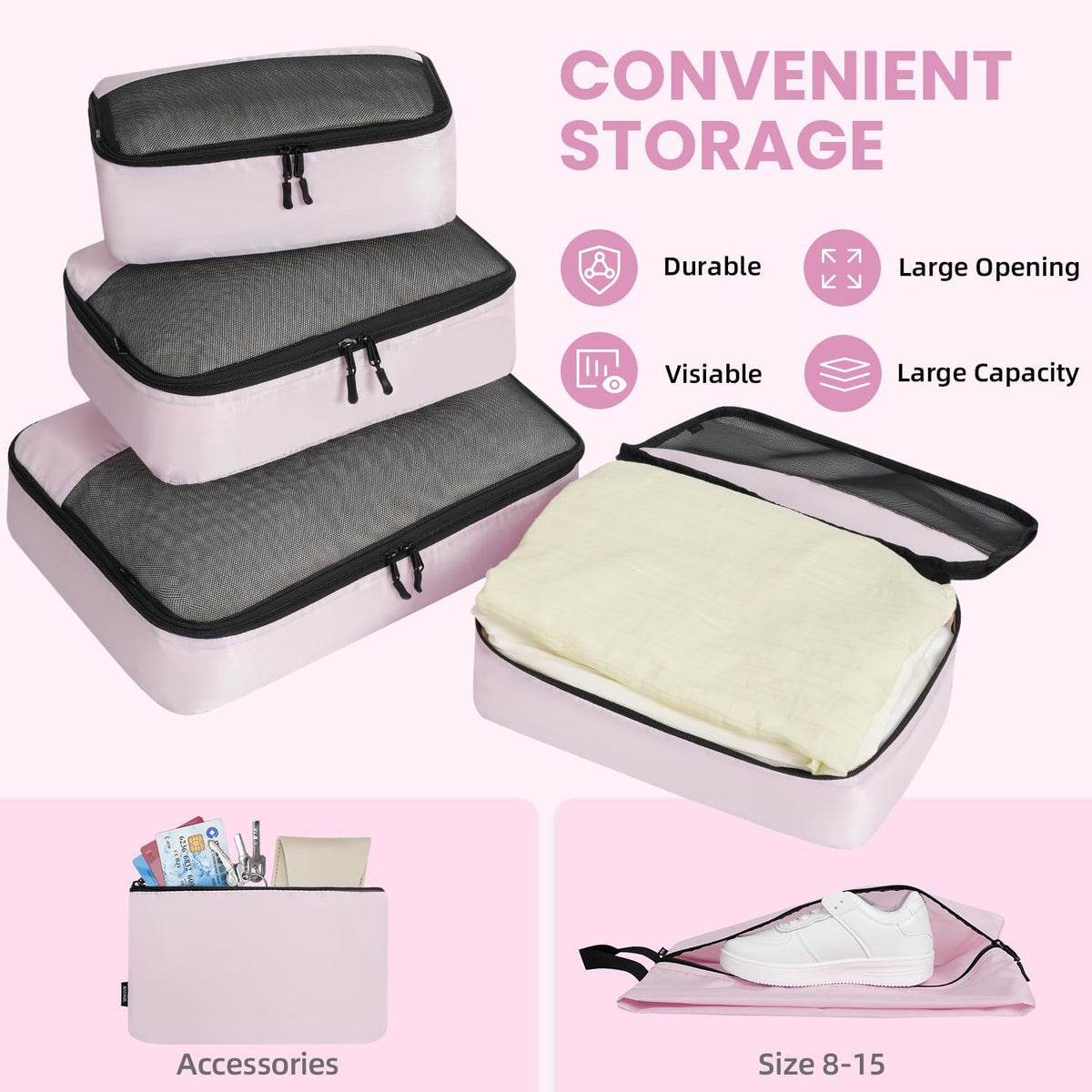 8 Set/9 Set Packing Cubes Luggage Packing Organizer for Travel, Suitcase Packing Bags for Travel Accessories