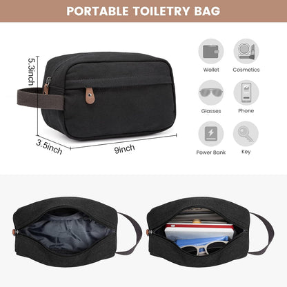 Canvas Travel Duffel Bag for Men, Weekend Overnight Bag with Shoe Compartment and Toiletry Bag, Carry-On for Airplanes, Dark Grey