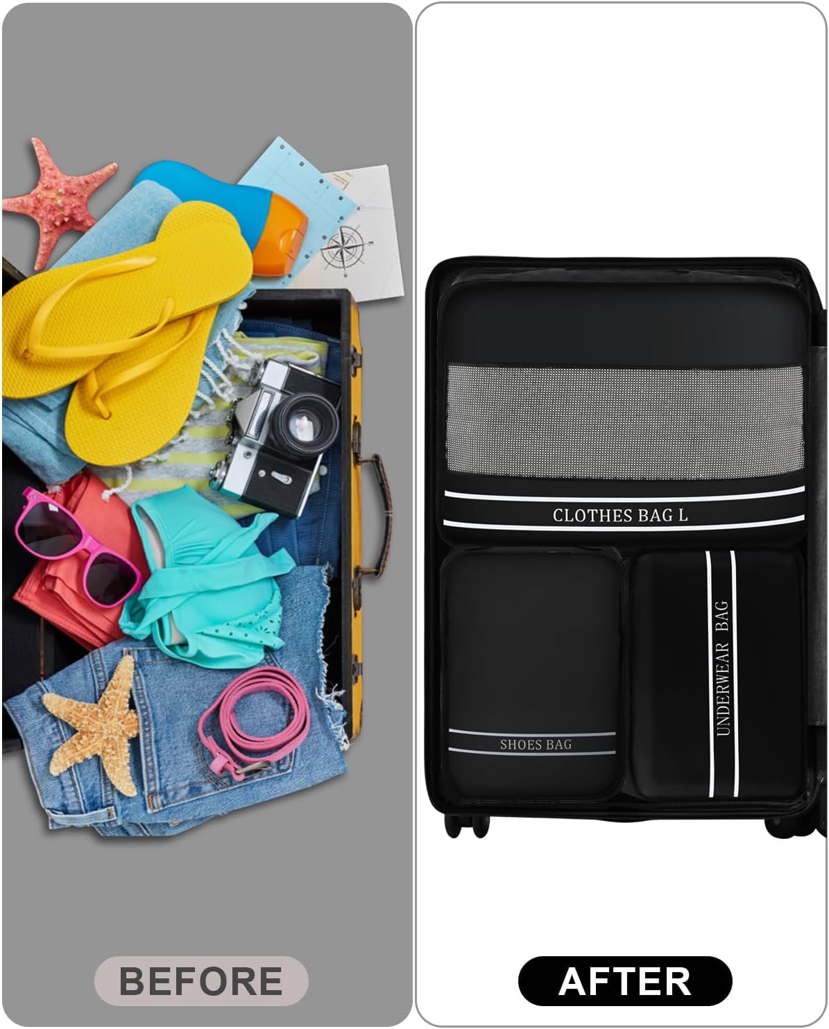 9 Set Packing Cubes Luggage Packing Organizers for Travel Accessories Space Saving Travel Bags for Carry On, Lightweight Mesh Zipper, Clothes, Shoes and Laundry Bag, Suitcases (Pink Streak)