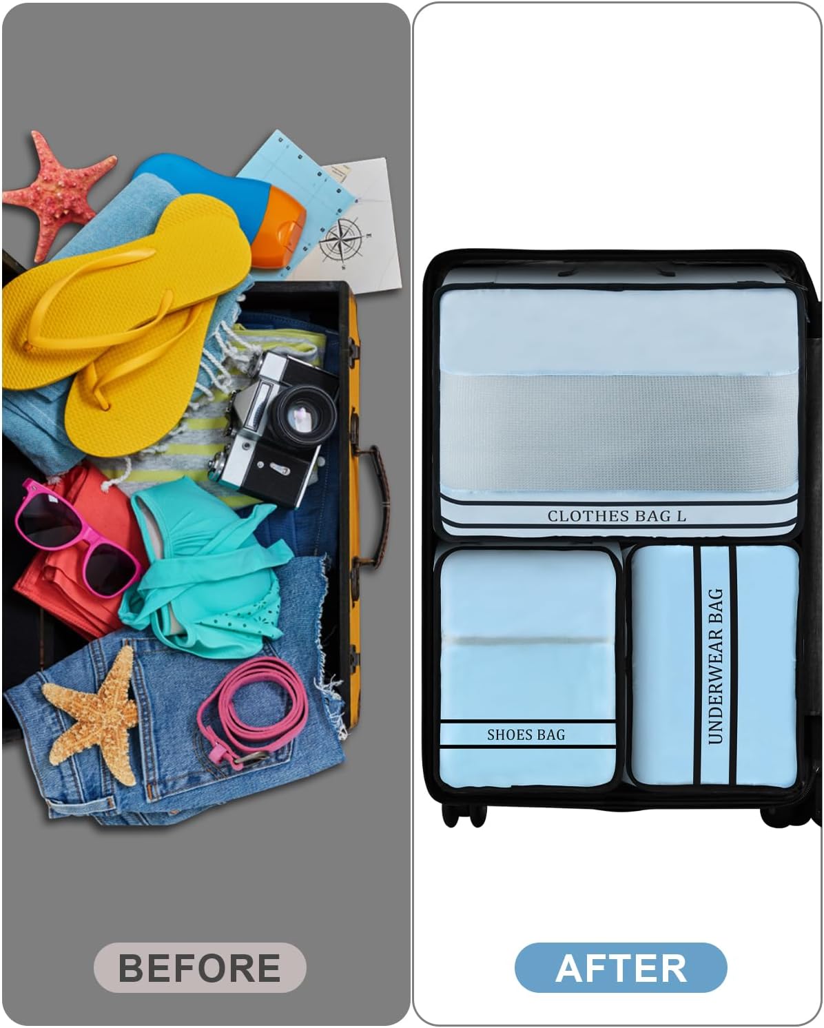 9 Set Packing Cubes Luggage Packing Organizers for Travel Accessories Space Saving Travel Bags for Carry On, Lightweight Mesh Zipper, Clothes, Shoes and Laundry Bag, Suitcases (Pink Streak)