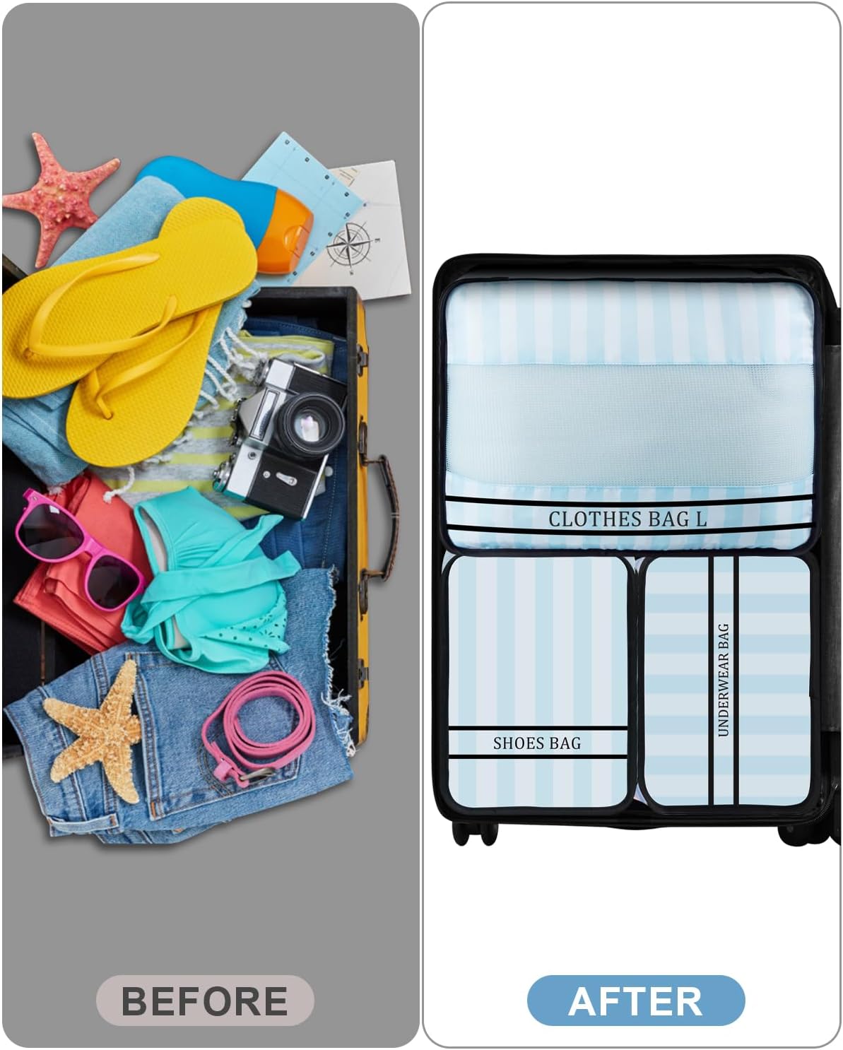 9 Set Packing Cubes Luggage Packing Organizers for Travel Accessories Space Saving Travel Bags for Carry On, Lightweight Mesh Zipper, Clothes, Shoes and Laundry Bag, Suitcases (Pink Streak)
