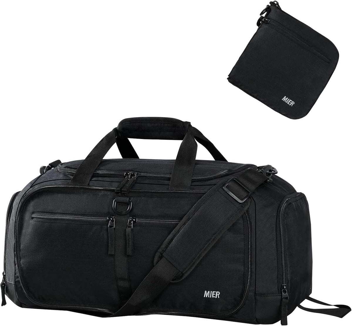 Foldable Duffle Bag with Shoe Compartment 50L Travel Duffel Bags for Men Women Packable Overnight Bag for Camping Gym Weekender, Teal
