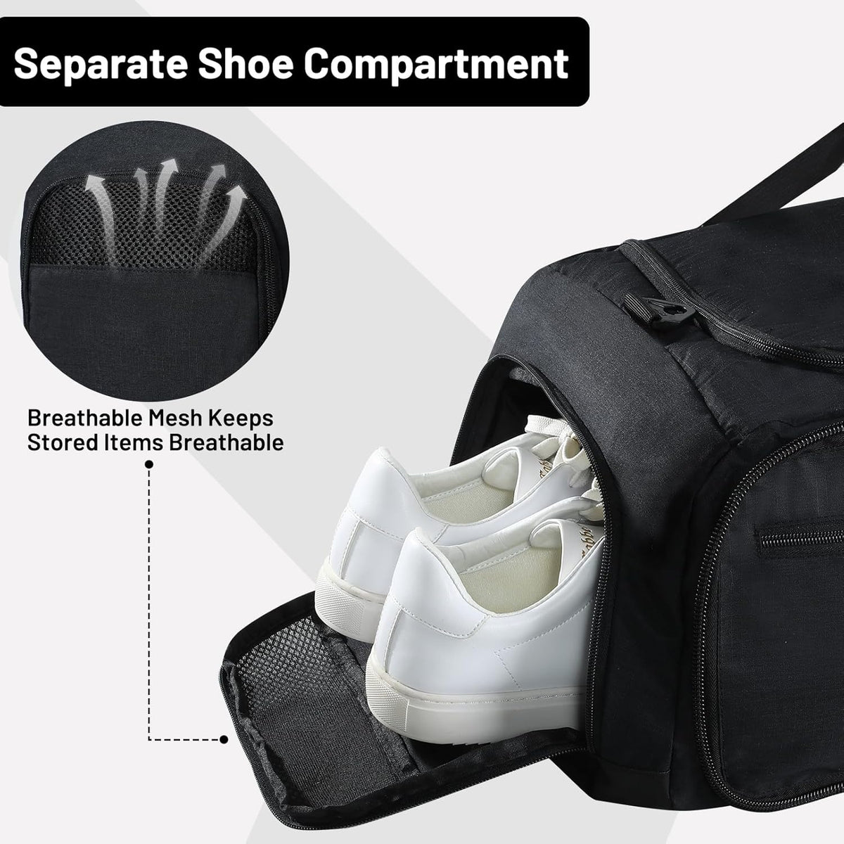 Foldable Duffle Bag with Shoe Compartment 50L Travel Duffel Bags for Men Women Packable Overnight Bag for Camping Gym Weekender, Teal