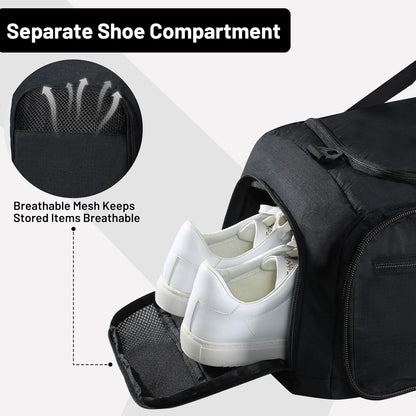 Foldable Duffle Bag with Shoe Compartment 50L Travel Duffel Bags for Men Women Packable Overnight Bag for Camping Gym Weekender, Teal