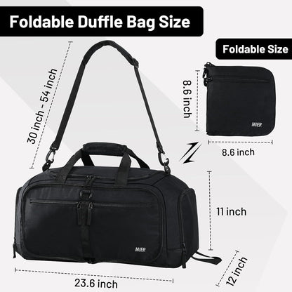 Foldable Duffle Bag with Shoe Compartment 50L Travel Duffel Bags for Men Women Packable Overnight Bag for Camping Gym Weekender, Teal
