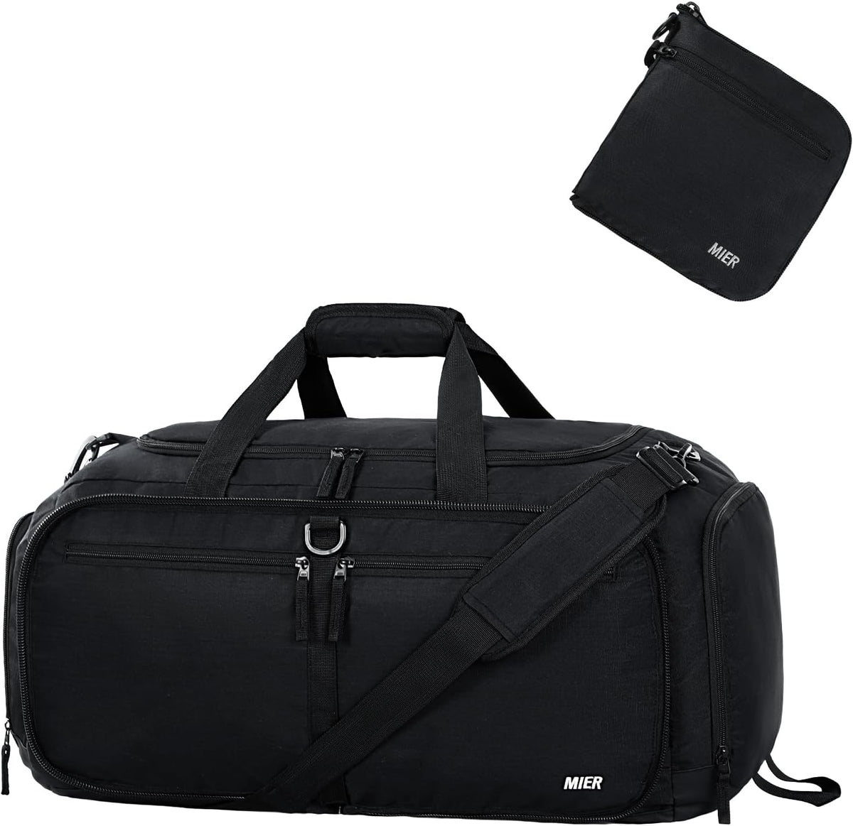 Foldable Duffle Bag with Shoe Compartment 50L Travel Duffel Bags for Men Women Packable Overnight Bag for Camping Gym Weekender, Teal