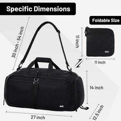 Foldable Duffle Bag with Shoe Compartment 50L Travel Duffel Bags for Men Women Packable Overnight Bag for Camping Gym Weekender, Teal