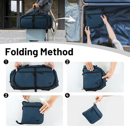 Foldable Duffle Bag with Shoe Compartment 50L Travel Duffel Bags for Men Women Packable Overnight Bag for Camping Gym Weekender, Teal