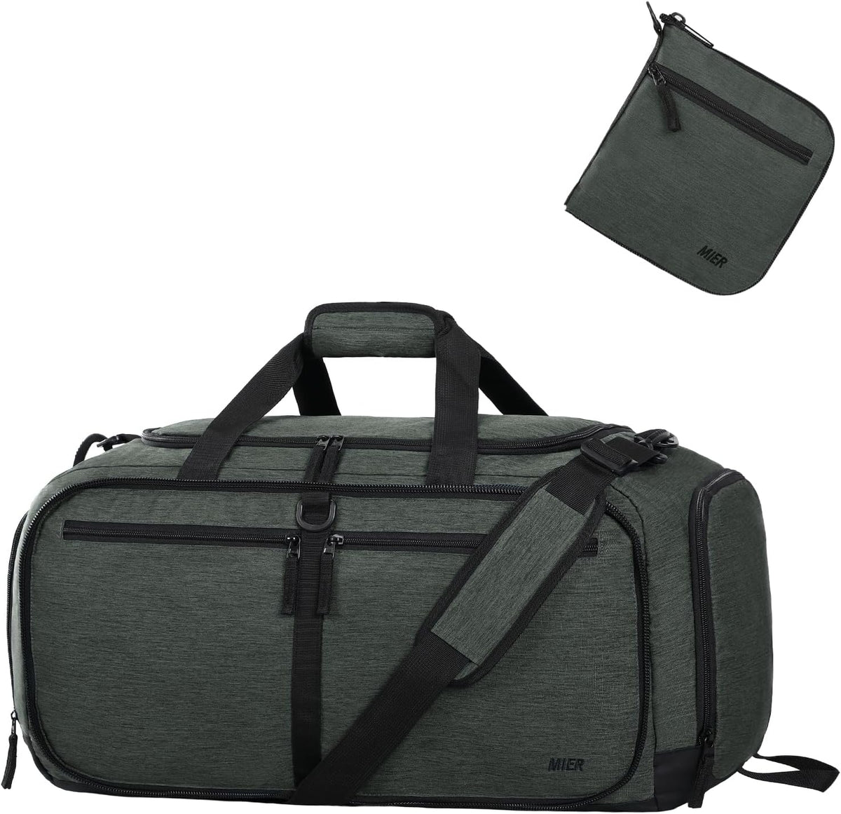 Foldable Duffle Bag with Shoe Compartment 50L Travel Duffel Bags for Men Women Packable Overnight Bag for Camping Gym Weekender, Teal