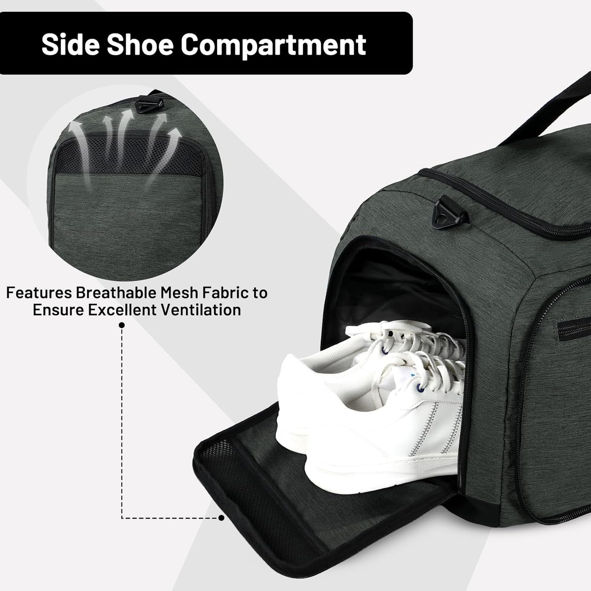Foldable Duffle Bag with Shoe Compartment 50L Travel Duffel Bags for Men Women Packable Overnight Bag for Camping Gym Weekender, Teal